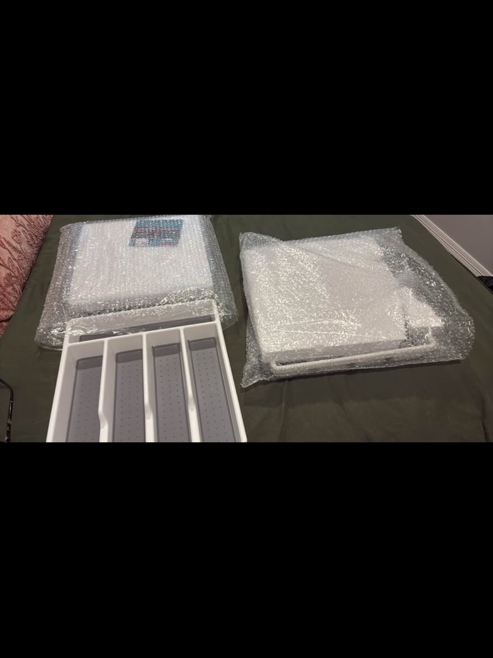 White Kitchen Drawer Organizer Set - Adjustable Utensil Tray